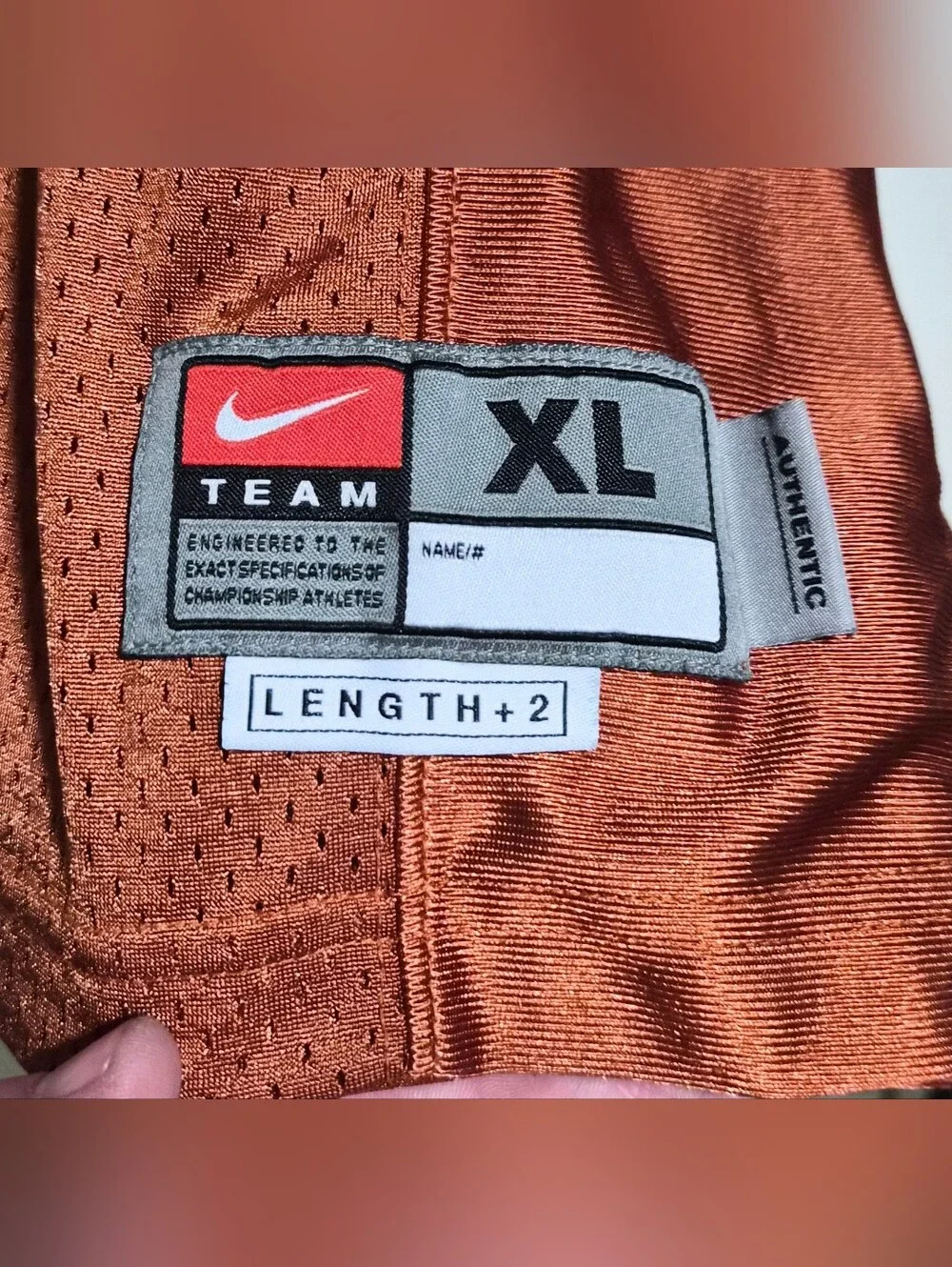 Men's Authentic Nike Texas Longhorn Football Jersey Sz. XL